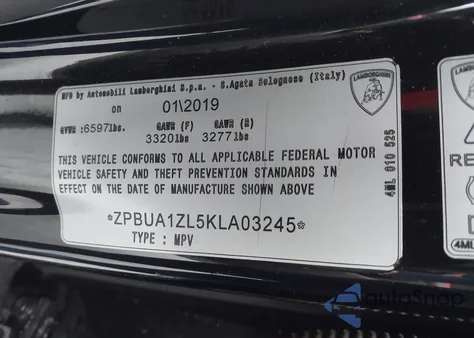 2019 Lamborghini Urus z USA, uszkodzony, nr VIN ZPBUA1ZL5KLA03245